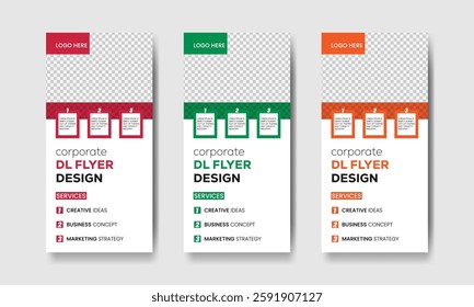Corporate Dl Flyer Design Vector template,