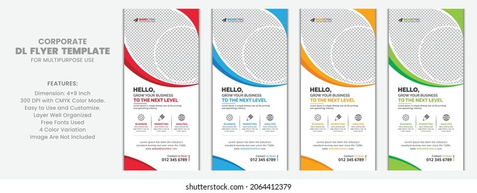 Corporate DL Flyer Rack Card Template Unique Design with Creative Idea with Elegant Look