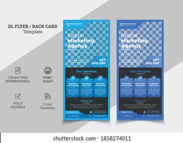 Corporate DL Flyer Template. DL flyer design template. DL Corporate business template for flyer. Layout with modern elements and abstract background. Creative concept
