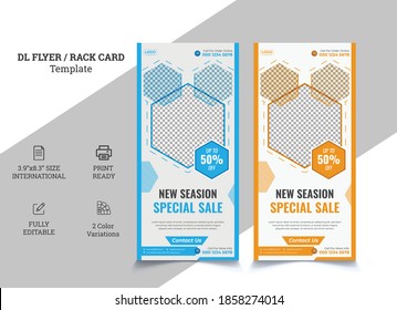 Corporate DL Flyer Template. DL flyer design template. DL Corporate business template for flyer. Layout with modern elements and abstract background. Creative concept