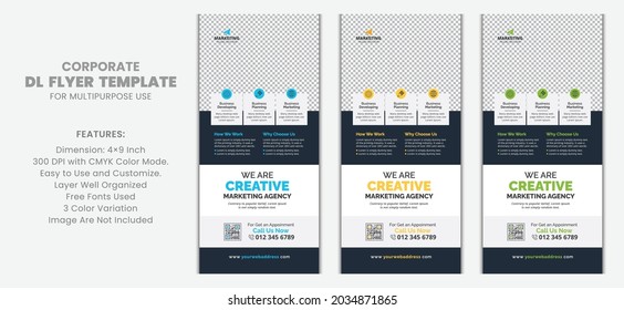 Design für die Vorlage für Corporate DL Flyer