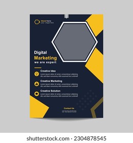 Corporate DL Flyer Template Design mit Farbvariationen, digitalem Flyer, einzigartiges, modernes Design für kreative Flugzeuge 