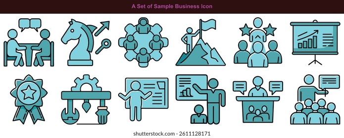 Corporate Document and Office Icons Vector Set