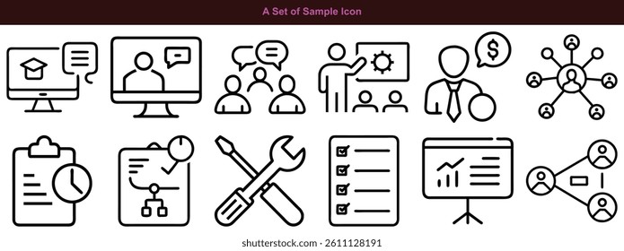 Corporate Document and Office Icons Vector Set