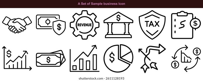 Corporate Document and Office Icons Vector Set