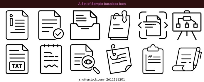 Corporate Document and Office Icons Vector Set
