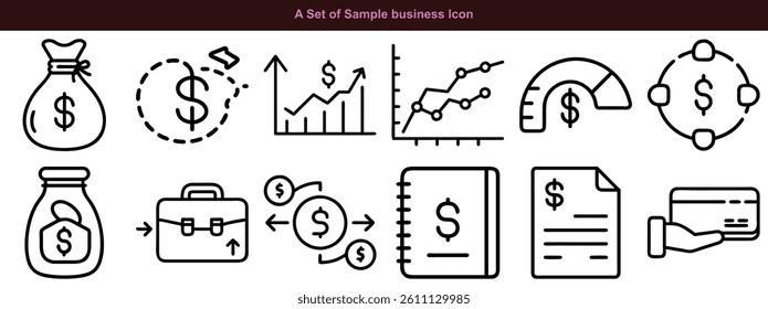 Corporate Document and Office Icons Vector Set