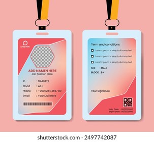 Diseño Corporativa de Plantilla de tarjeta de identificación de doble cara