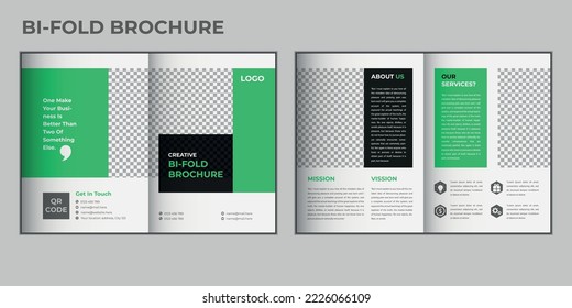 Corporate editable bifold brochure template design for business