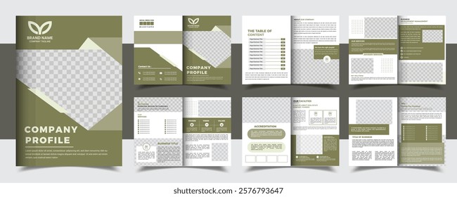 Corporate Editable Company Profile 12 Page Design Template in A4