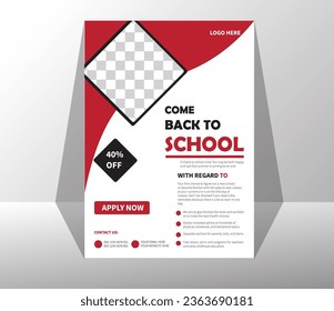 Plantilla de lista de flancos educativos para empresas. Cazador de collage minimalista único A4. Plantilla de diseño de ilustración de vactor.
