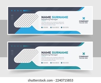 Corporate Email Signature, Corporate email signature for all business with white background, unique vector design template.