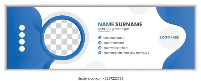 Corporate email signature for all business with white background, unique vector design template.