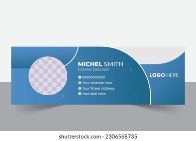 Corporate email signature for all business with white background, unique vector design template.