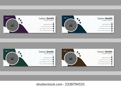 Corporate email signature for all business with white background, unique vector design template.