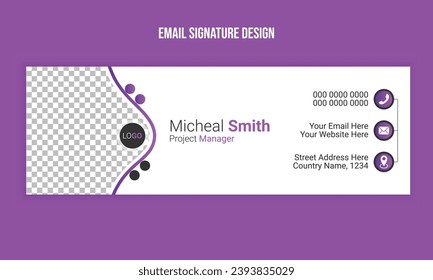 Corporate email signature for all business with unique vector design template.