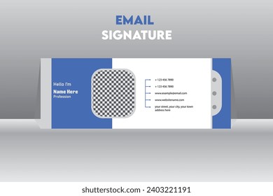 Corporate email signature for all business with white background, unique vector design template.