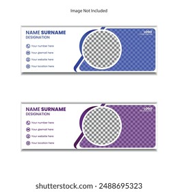 Corporate email signature for all business, unique vector design template.
