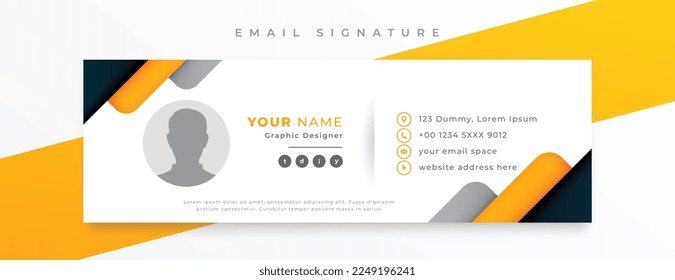 corporate email signature card template with social media profile