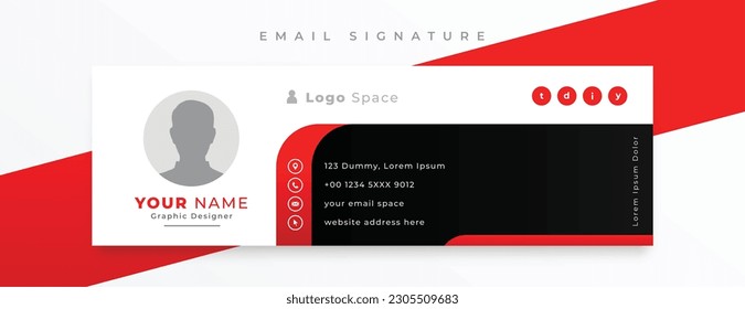 corporate email signature card template with digital profile design 