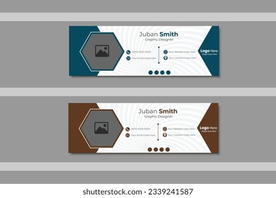 Corporate Email Signature Design. business email signature vector banner. Email signature template design.