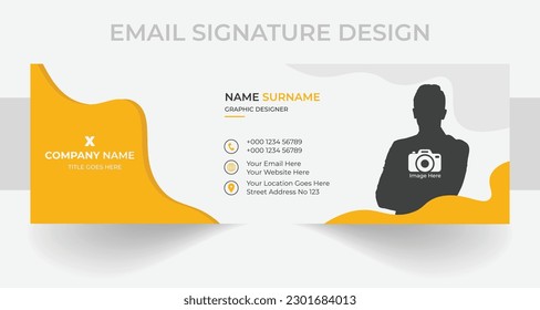 Diseño de firma de correo electrónico corporativo o plantilla de pie de página de correo electrónico creativo