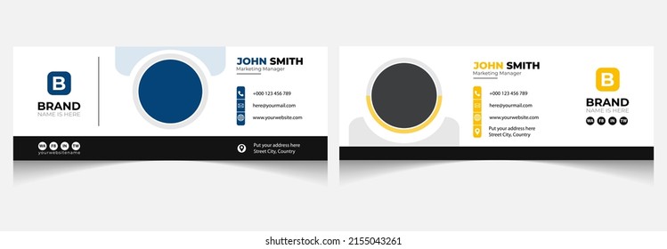 Corporate Email Signature Design . Modern Creative Email Signature Design Template for Business. Email Signature Template in Vector.