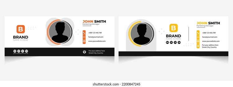 Corporate Email Signature Design . Modern Creative Email Signature Design Template for Business. Email Signature Template in Vector.