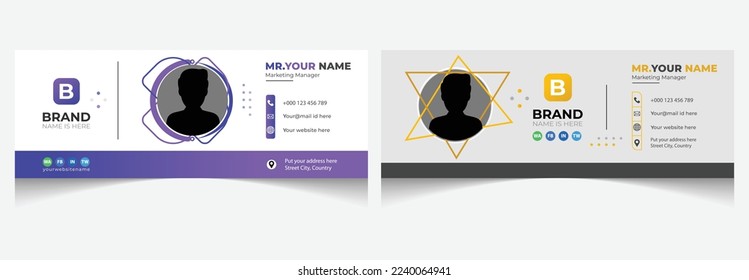 Corporate Email Signature Design. Modern Creative Email Signature Design Template for Business. Email Signature Template in Vector.