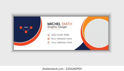 Corporate Email Signature Design. Modern email signature and professional email footer template design.
business email signature vector banner.