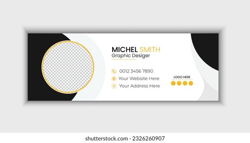 Corporate Email Signature Design. Modern email signature and professional email footer template design.
business email signature vector banner.