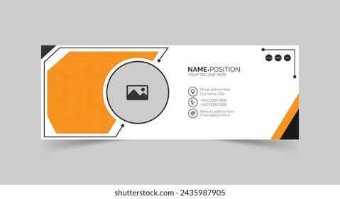 Corporate Email Signature Design. Modern Email Signature Template Design And Personal Social Media Banner Template 