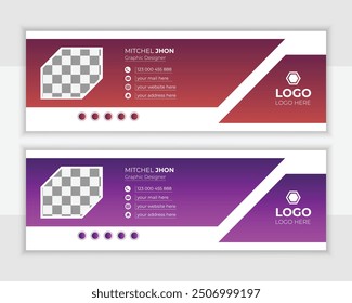 Corporate email signature design or personal social media cover design template, Facebook, graphic design
