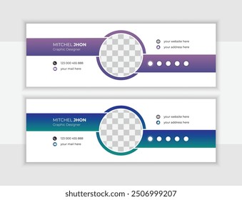 Corporate email signature design or personal social media cover design template, Facebook, graphic design