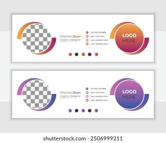 Corporate email signature design or personal social media cover design template, Facebook, graphic design