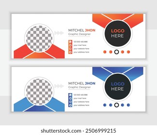 Corporate email signature design or personal social media cover design template, Facebook, graphic design