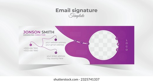 Corporate Email Signature Design Template Konzept für professionelle E-Mail Signatur Vorlage Modernes und Minimales Layout. Personal Business-minimalistische persönliche Web-Social-Media-Cover für E-Mails