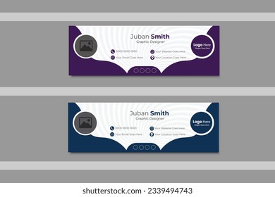 Corporate Email Signature Design. Email signature template design. business email signature vector banner