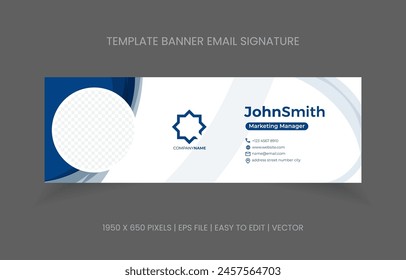 Corporate Sound E-Mail-Signatur-Design. E-Mail-Signatur-Vorlage-Design. Business-E-Mail-Signatur-Vektorgrafik-Banner. Fotos-Platz für ein privates Unternehmen.