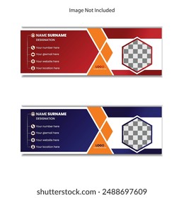 Corporate email signature design template, simple email signature.