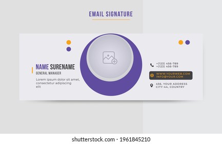 Corporate email signature or email footer | Flat Mail design and personal Corporate Business Email signature template