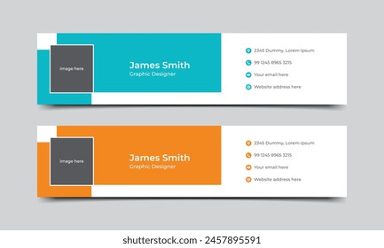 Corporate email signature or email footer vector template. Creative business email signature template..eps
