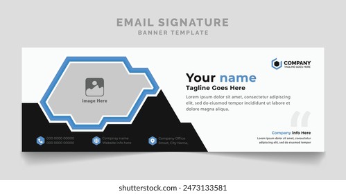 corporate email signature modern template design. mailers personal electronic mail banner