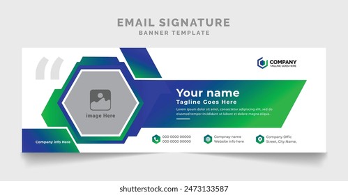 corporate email signature modern template design. mailers personal electronic mail banner