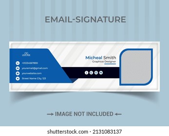 Corporate email signature social media template svg