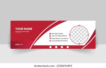 Corporate Email Signature Template Cooperative Signature Vector Mailing Email Signature Collection template and personal social media cover templates