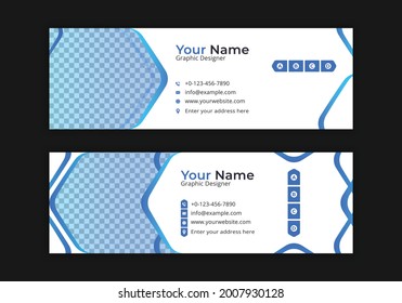 Corporate Email Signature Template Design. With Two Types Of Different Designs And Vector illustrations. And One Colors Variations