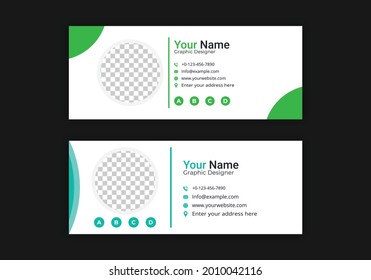 Corporate Email Signature Template Design. With Two Types Of Different Designs And Vector illustrations. And Two Colors Variations