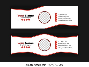 Corporate Email Signature Template Design. With Two Types Of Different Designs And Vector illustrations. And One Colors Variations