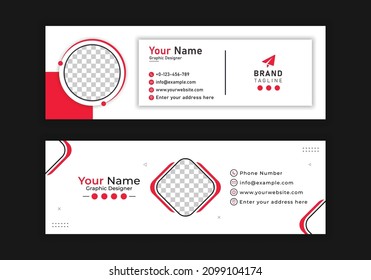 Corporate Email Signature Template Design. With Two Types Of Different Designs And Vector illustrations. And One Colors Variations
